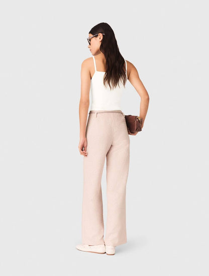 MJ Pink Tweed Cropped Short Sleeve Jacket Top | Shorts | Trouser Pant | Set