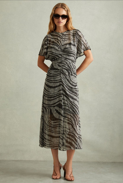 RS Tabitha Animal Printed Viscose Midi Dress