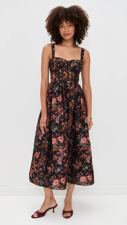 CC Pheobe Bustier Silk-linen Midi & Mini Dress