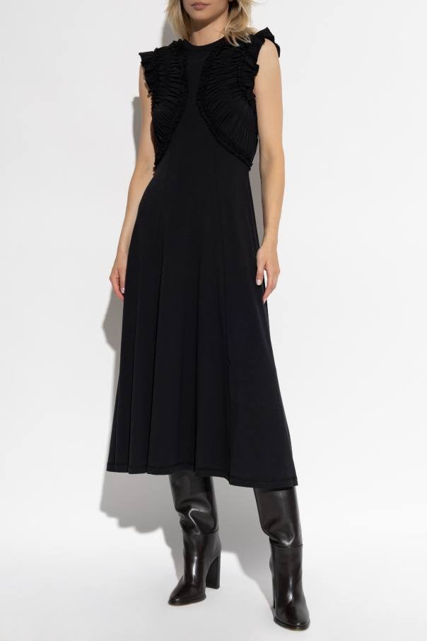 UJ Shiva Sleeveless Ruffled Cotton Midi Dress