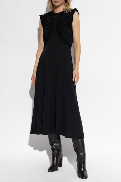 UJ Shiva Sleeveless Ruffled Cotton Midi Dress