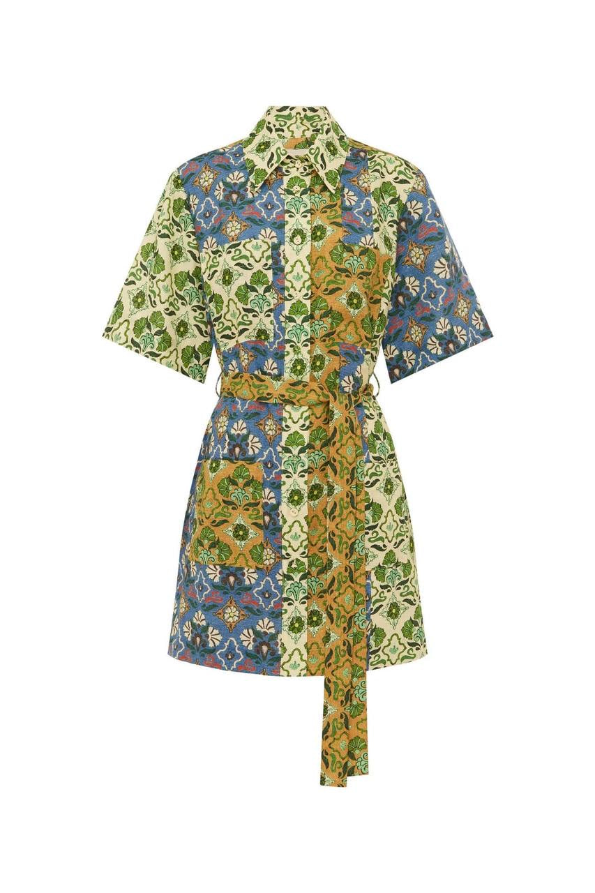 ALM Ali Spliced Linen Midi Dress ShirtDress | Mini Dress