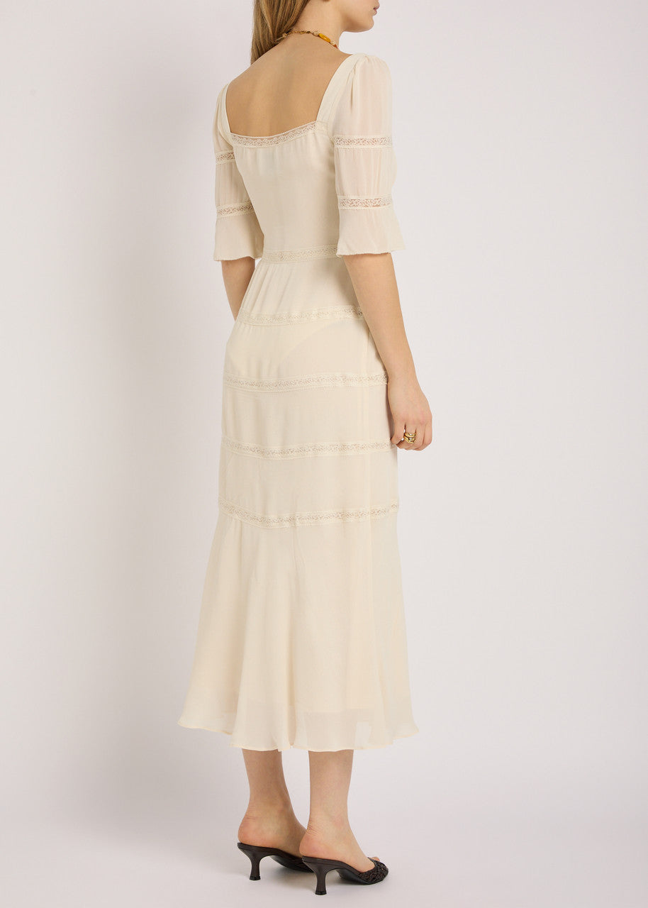 Ref Laverna Viscose Lace-trim Midi Dress