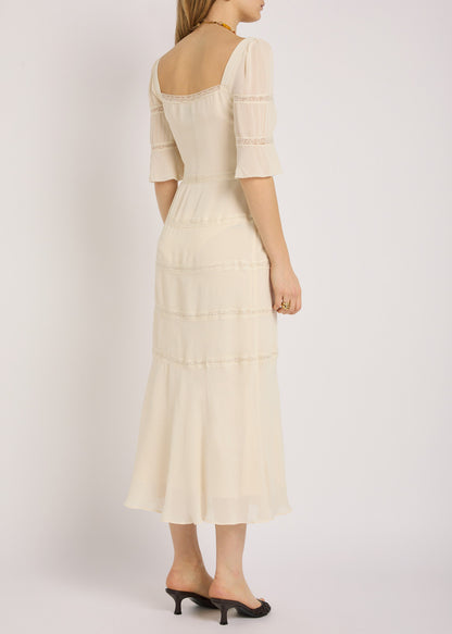 Ref Laverna Viscose Lace-trim Midi Dress