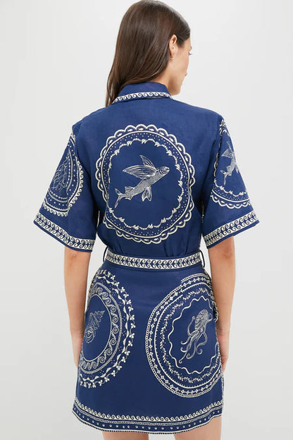 ALM Oceane Linen Shirtdress Mini Dress