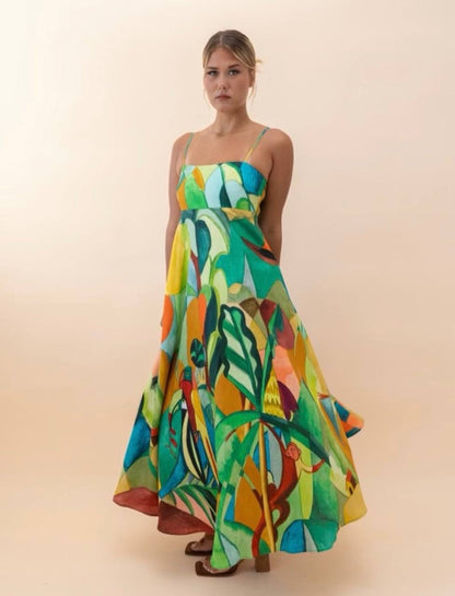 ALM Mokshini Linen Sundress Midi Dress