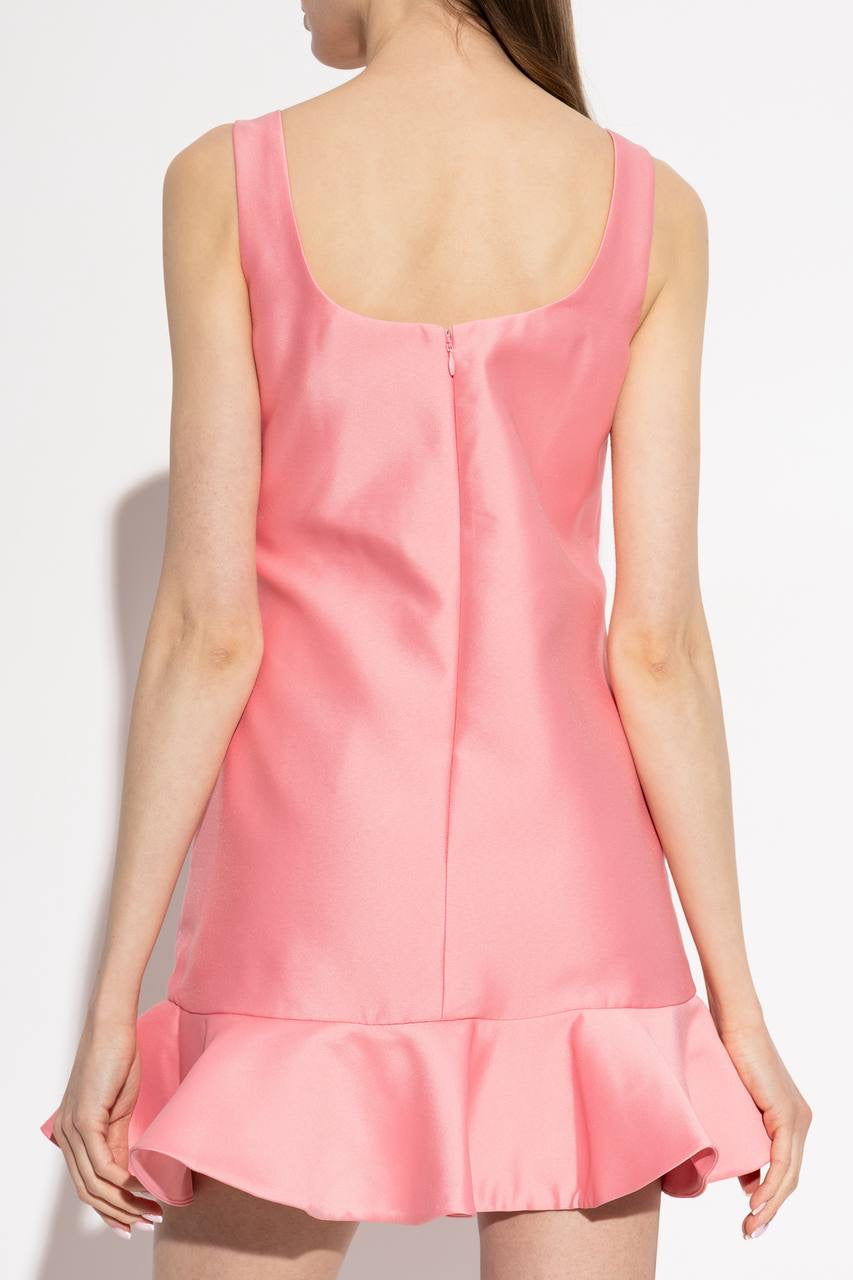 SP Pink Taffeta Ruffle Hem Shift Mini Dress