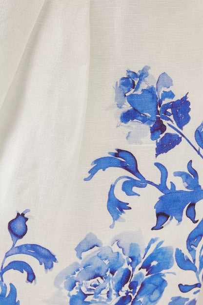 AJ Layla Linen Shorts in Rose Ink Blue