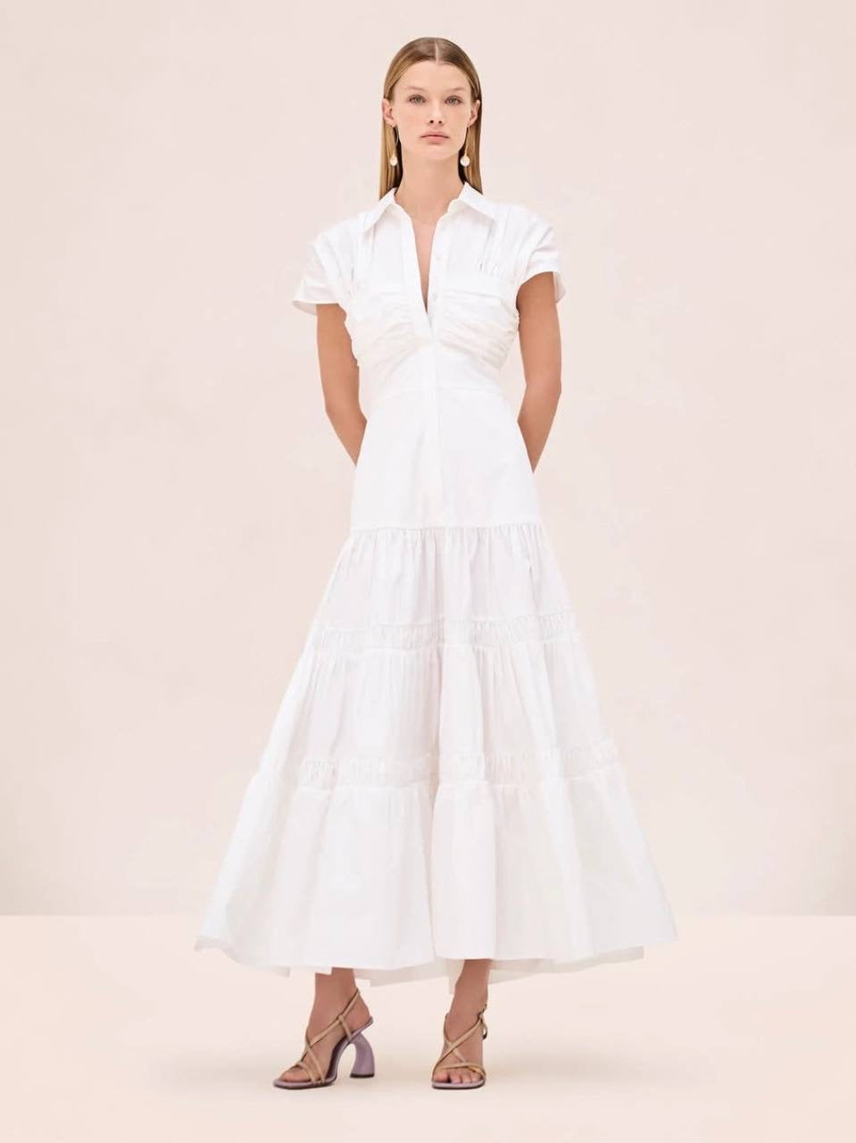 ALX Carosini Cotton-viscose Midi Dress