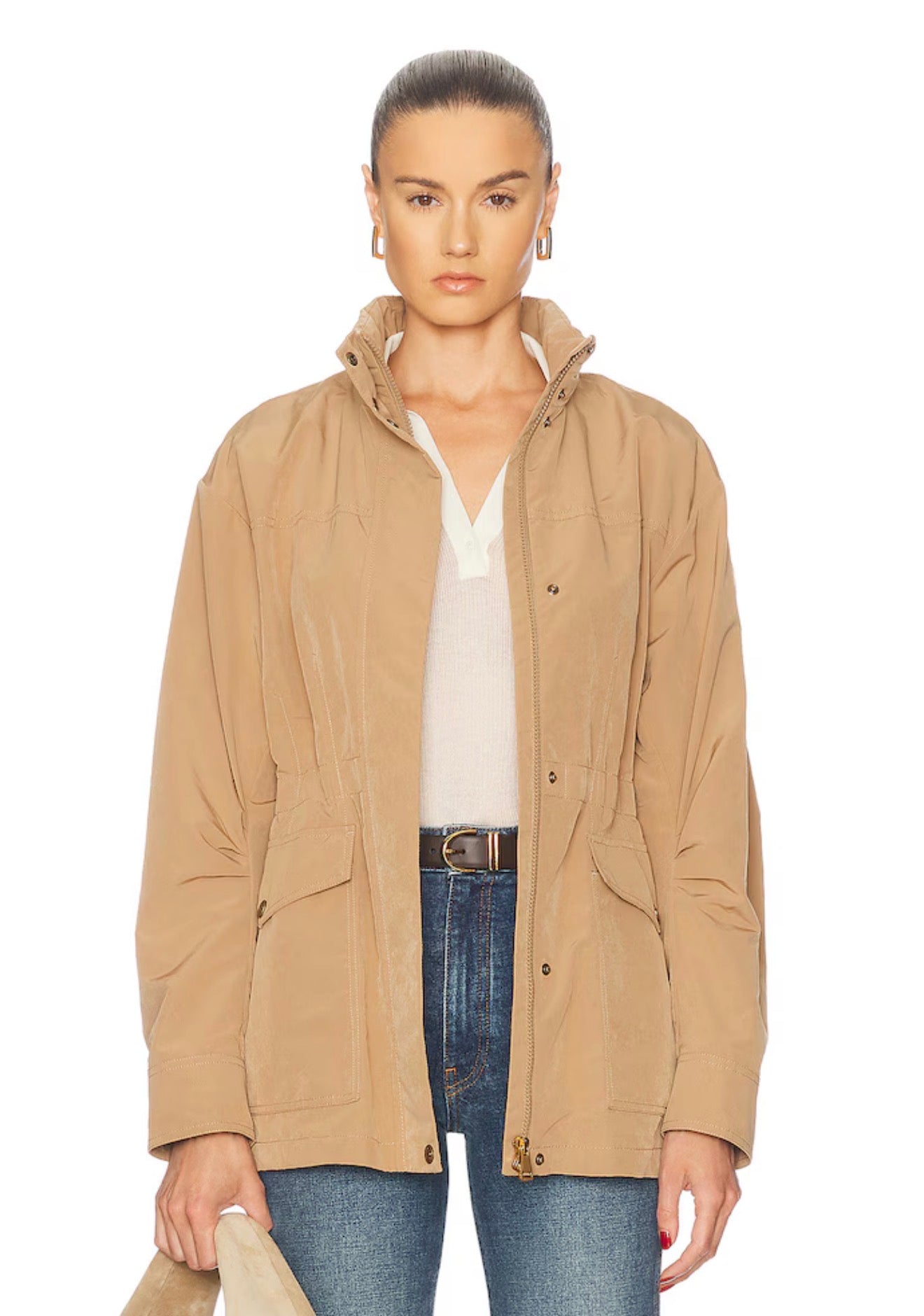 MC Nades Water-repellent Short Parka Jacket (concealed hood)