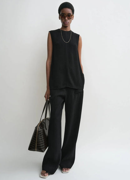 Tot Woven Stripe Top | Pants | Viscose-Linen Set