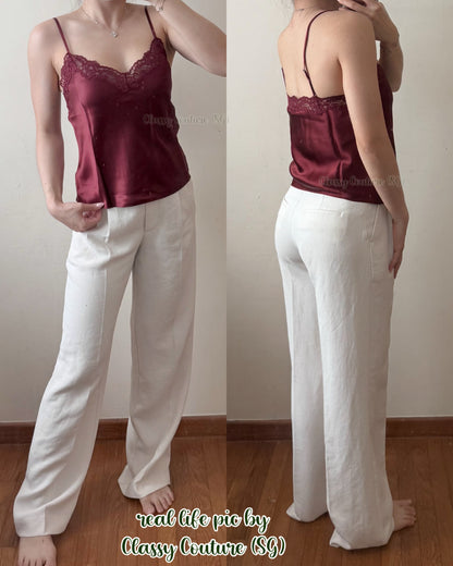 Restock! Ref Teddy Lace-trim Silk Cami Top