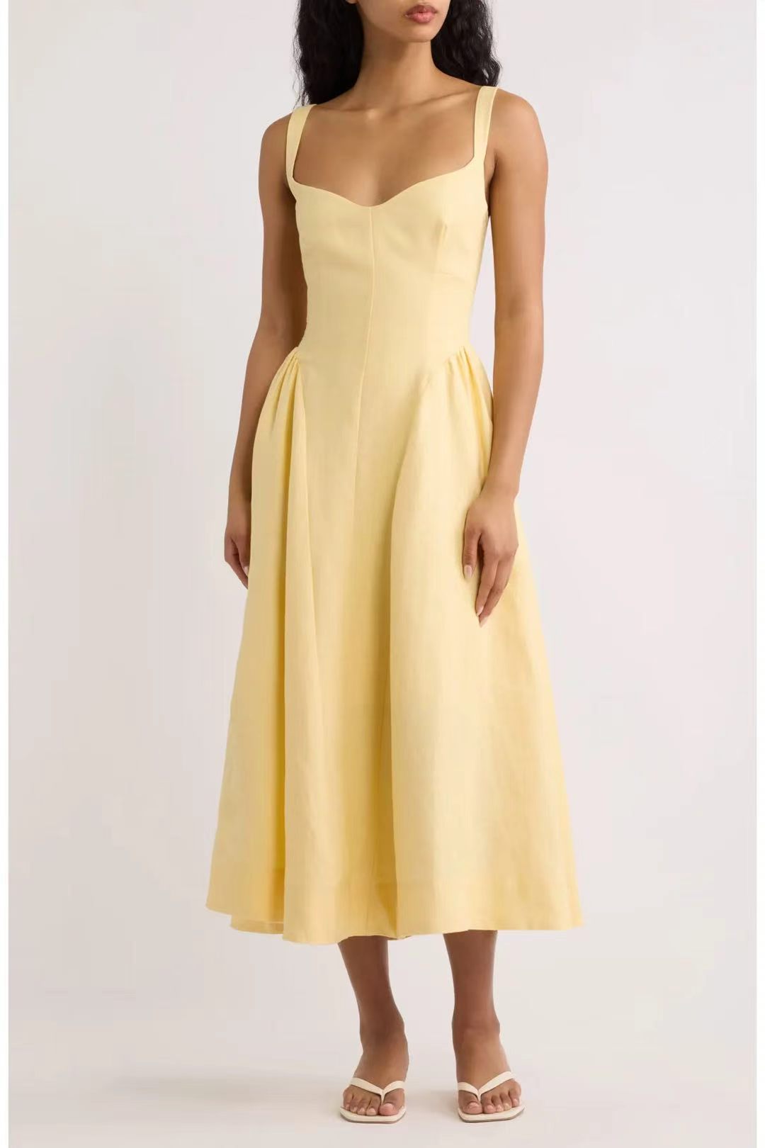 5 Colors! Ref Birdie Linen Midi Dress