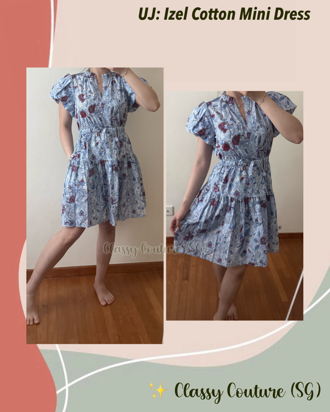 UJ Izel Puff Sleeve Cotton Mini Dress