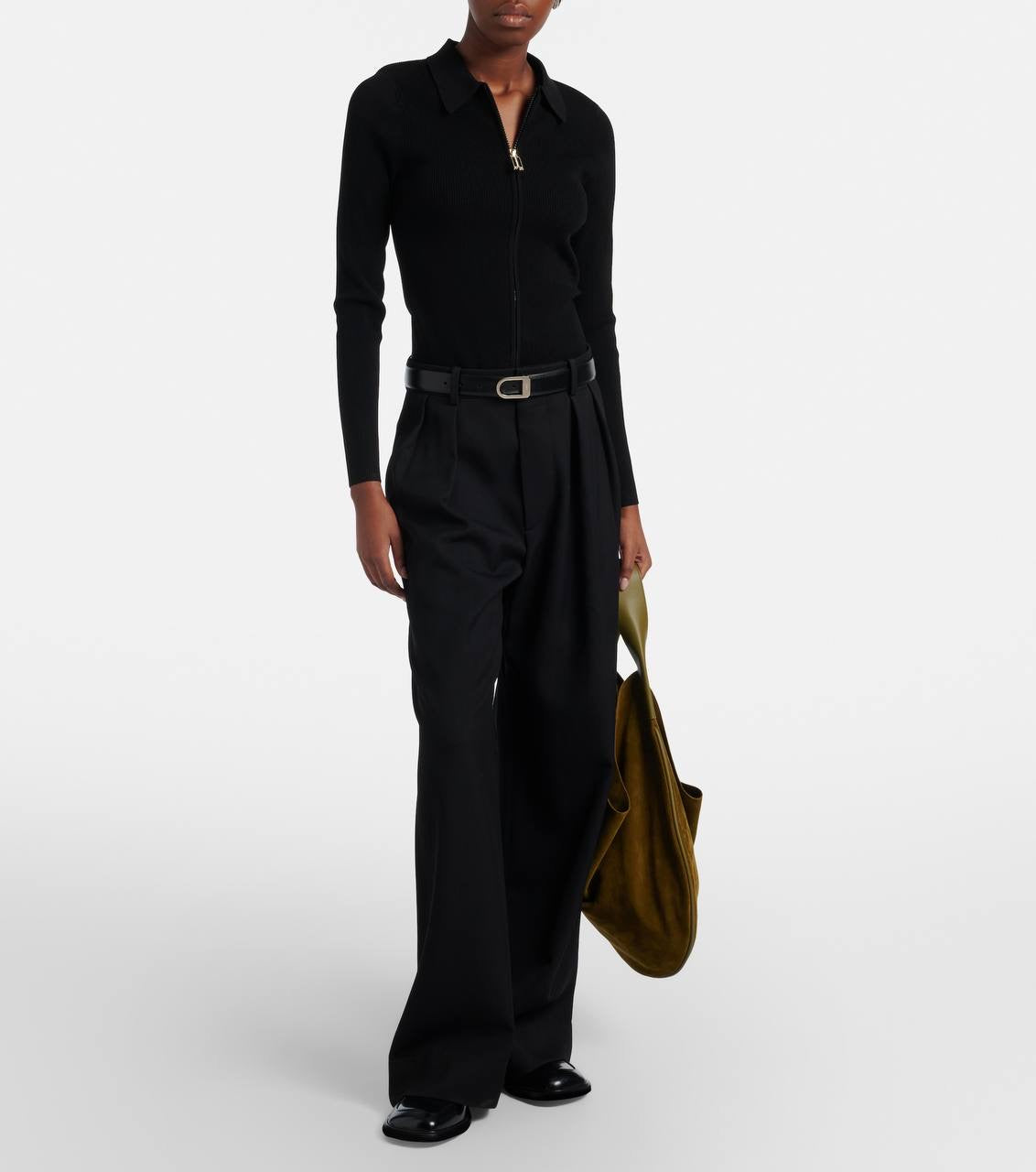 VB Mila Stretch-viscose blend Zipped Cardigan Top