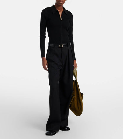 VB Mila Stretch-viscose blend Zipped Cardigan Top