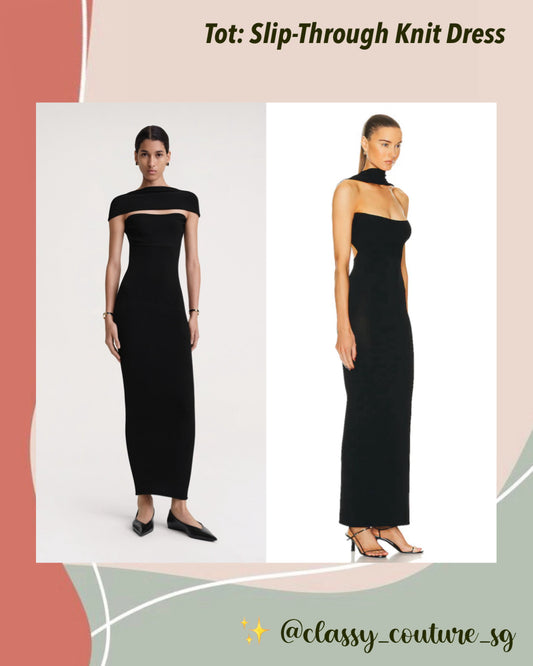 Tot Slip-Through Knit Midi Maxi Dress Black