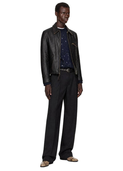 Men’s Calfskin Leather Newsboy Jacket