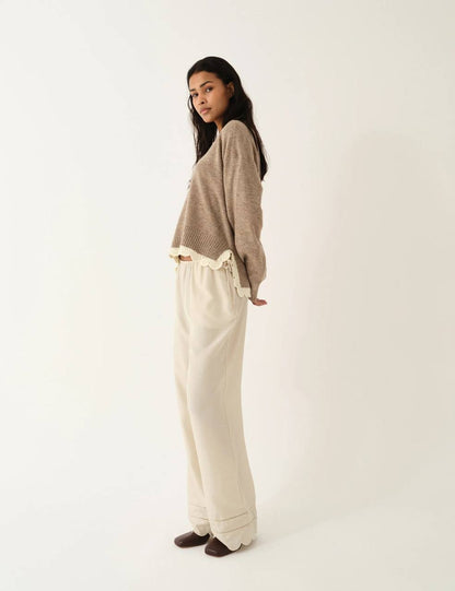 TG Darling Scalloped-Edge Side-Tie Trousers