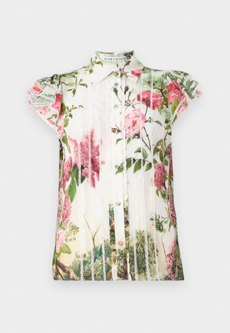 AO Minda Silk Flutter Sleeve Blouse Top