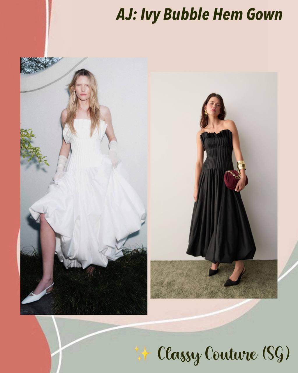 AJ Ivy Bubble Hem Cotton Gown Midi Maxi Dress