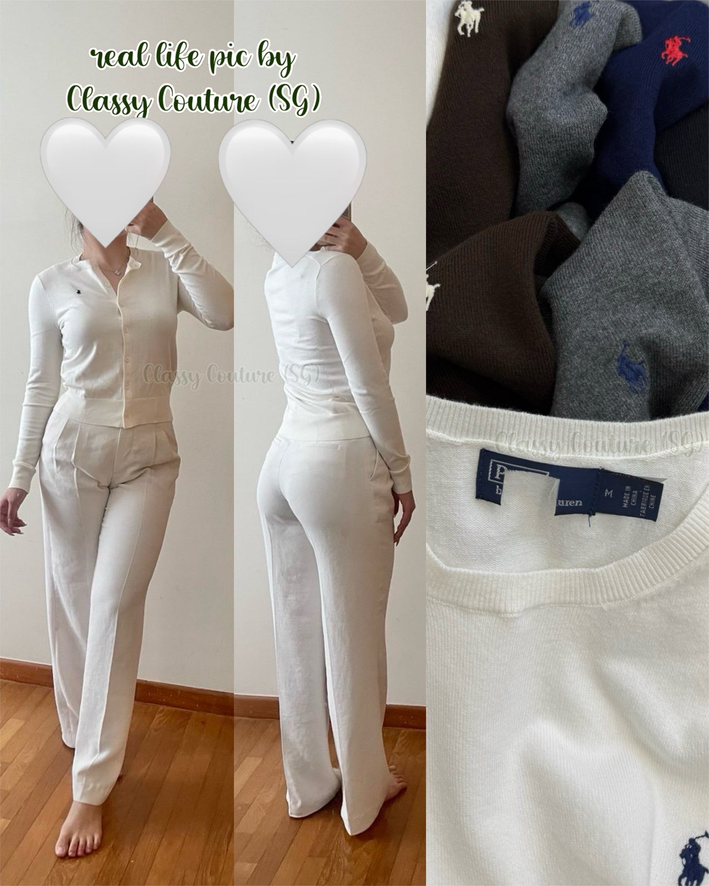 5 Colors! RL Pima Stretch-Cotton Long Sleeve Crewneck Cardigan