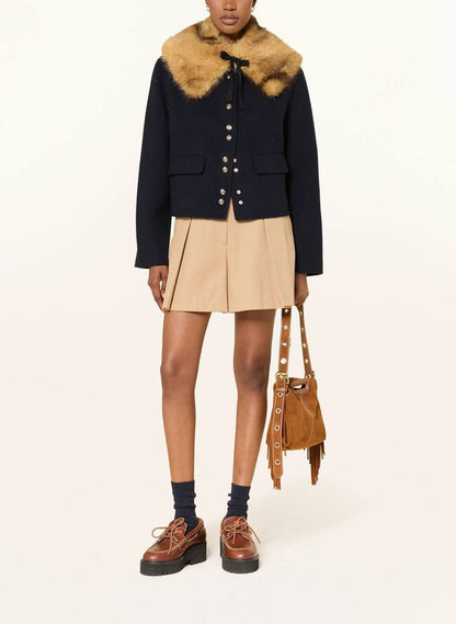 Short Double-Faced Wool Coat