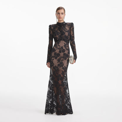 SP Black Rhinestone Lace Maxi Dress Classy Couture (SG) SP Black Rhinestone Lace Maxi Dress Classy Couture (SG)