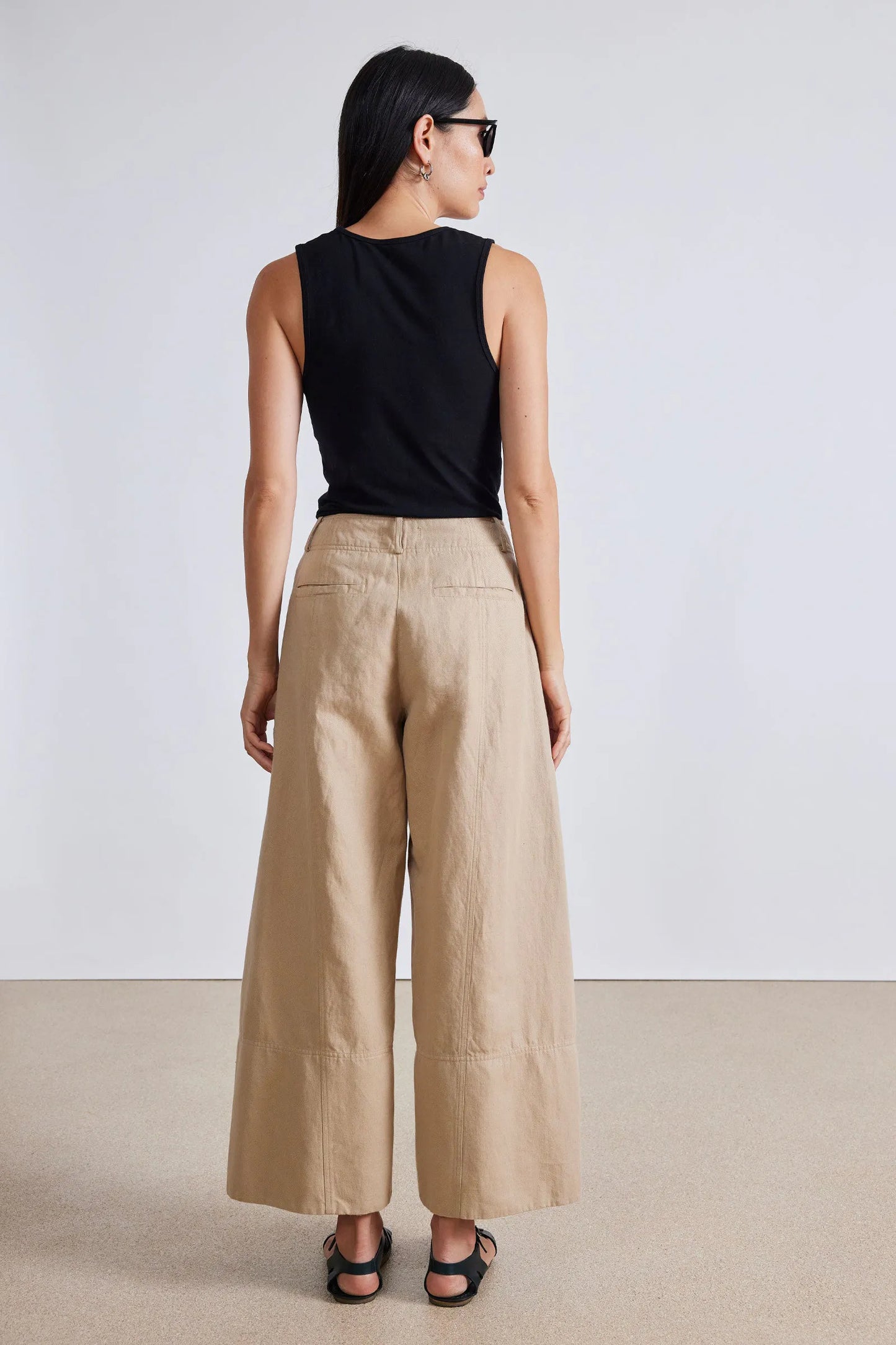 AA Malou Wide Leg Linen-Cotton Pants