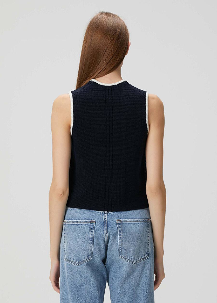 MJ Sleeveless Double-Breasted Wool-Blend Top
