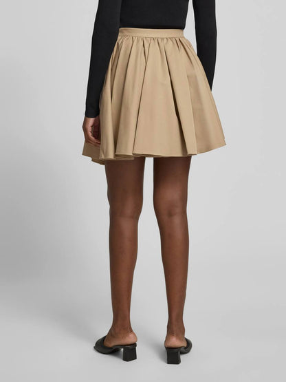 SP Tan Asymmetrical Cotton Mini Skirt