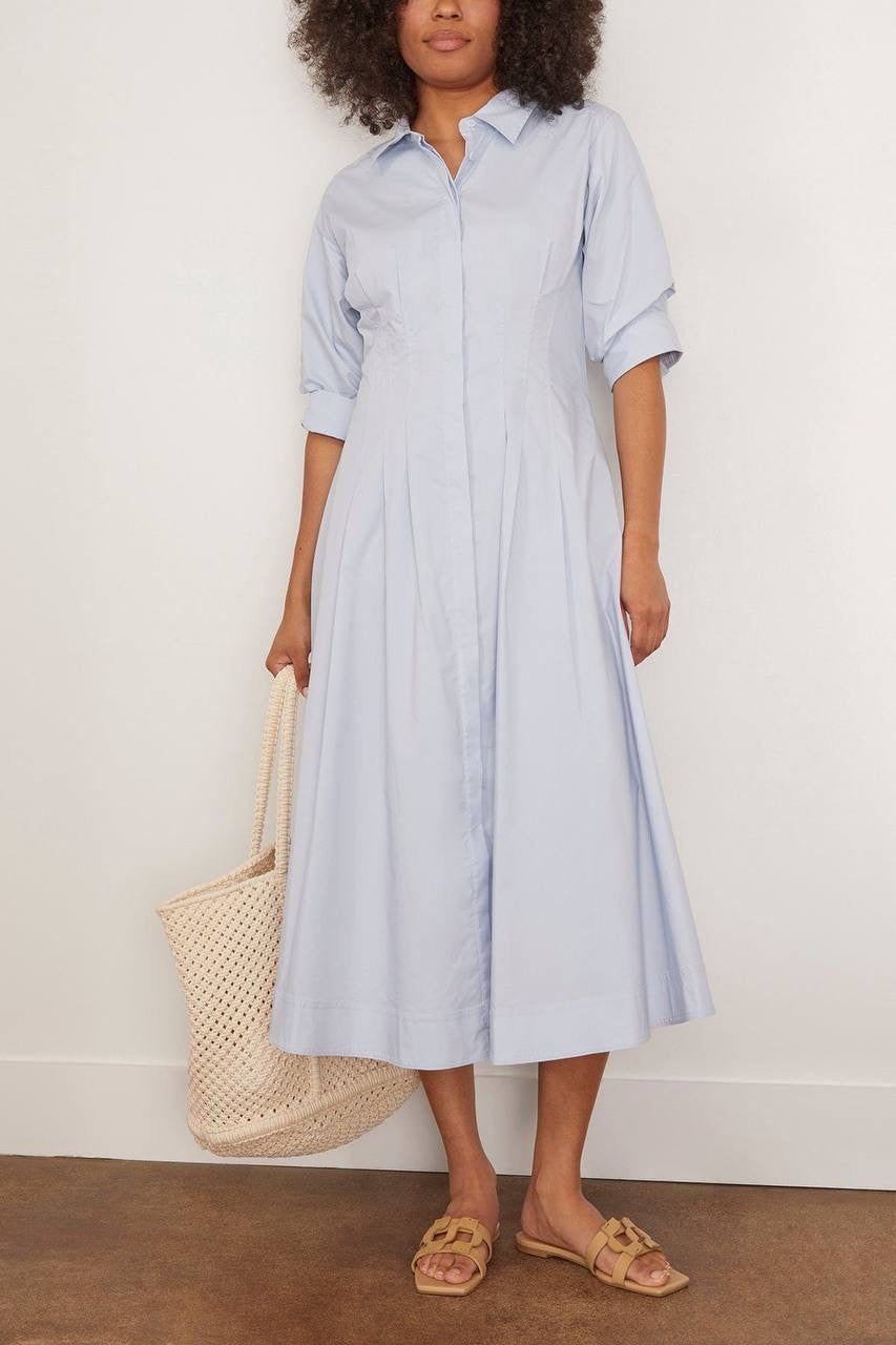 SK Jazz Pintuck Cotton-blend Midi Dress