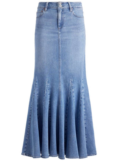 AO Nala Denim Godet Maxi Skirt