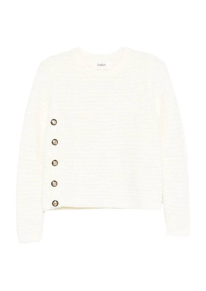 BA Gael Cotton-blend Long Sleeve Side-button Pullover Sweater