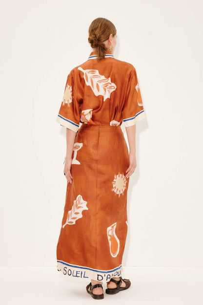 ALM Soleil D'Amour Printed Silk-Twill Shirt | Pant | Skirt | Set