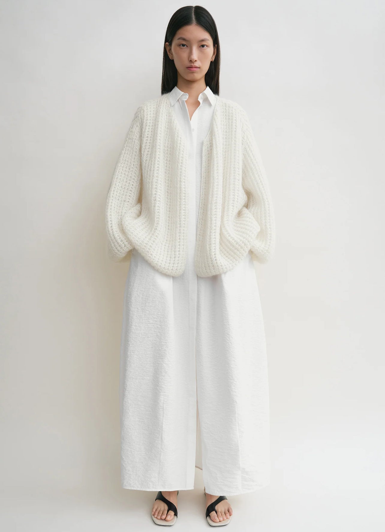 Tot Puffed Mohair-Wool Blend Cardigan
