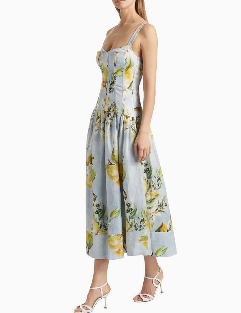 NC Makenna Drop Waist Corset Midi Dress