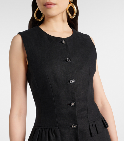 PSE Matilda Gilet Linen Vest Top | Midi Column Skirt | Set