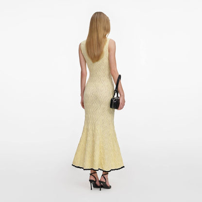 SP Yellow Pointelle Mermaid Midi Dress
