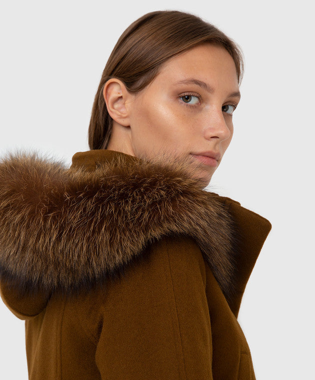 LP Icery Cashmere Short Jacket with Fox Fur Trim