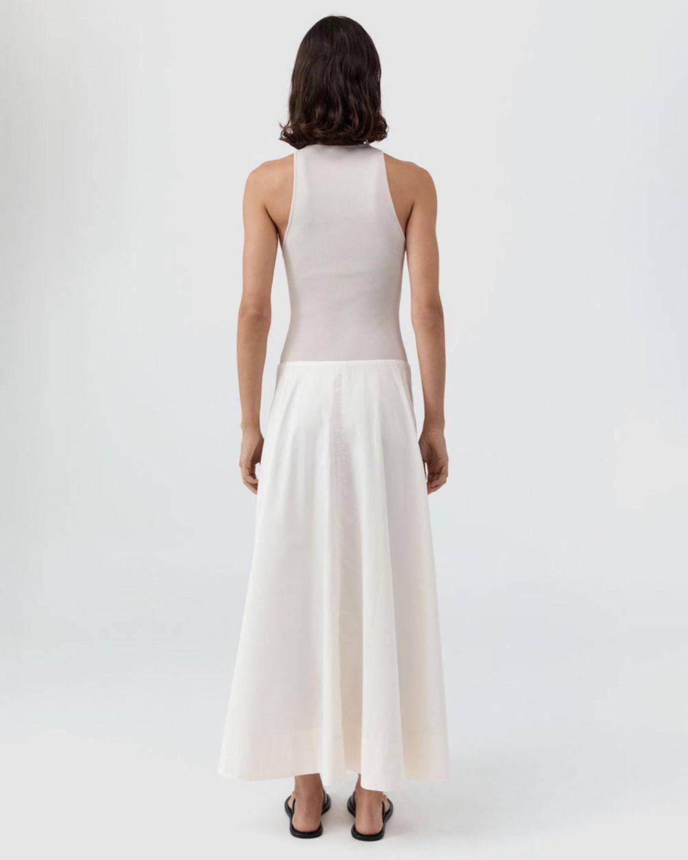 SA Knit Bodice Asymm Viscose-blend Midi Dress