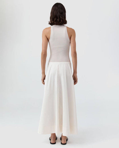 SA Knit Bodice Asymm Viscose-blend Midi Dress