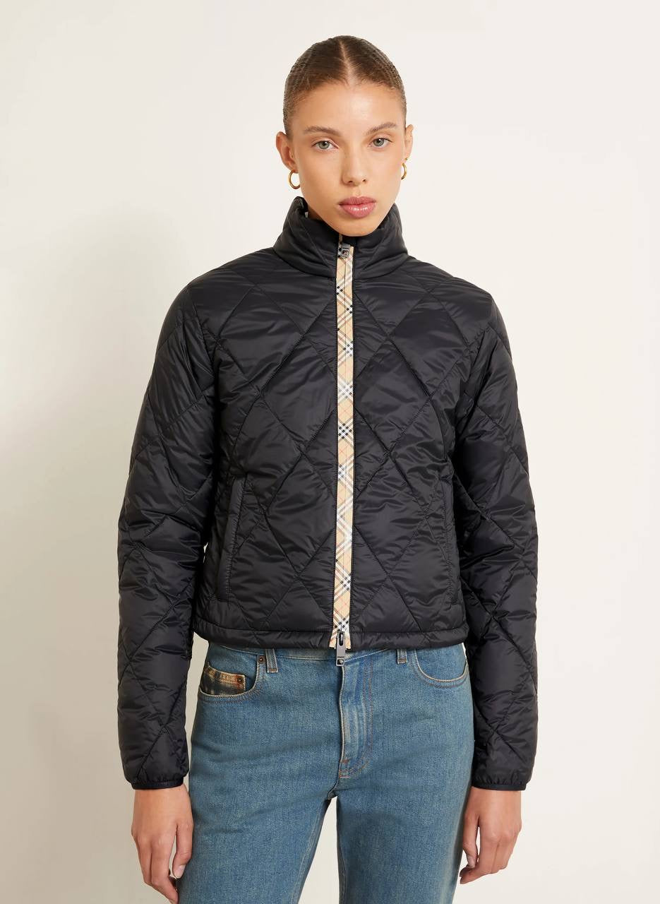 BBR Bramford Check-accent Packable Nylon Quilted Short Jacket