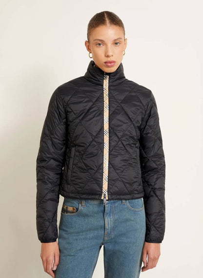 BBR Bramford Check-accent Packable Nylon Quilted Short Jacket