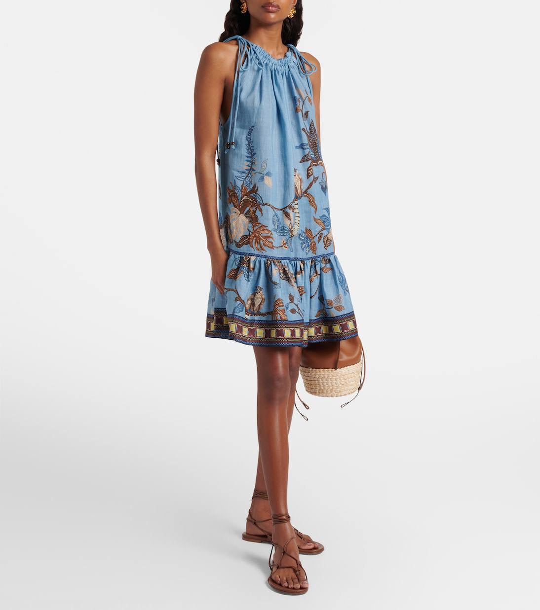 ALM Georgie Linen Drop Waist Mini Dress