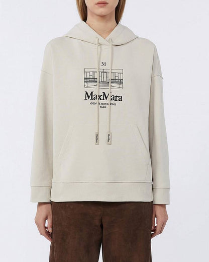 MM Smmandrea Cream Cotton Jersey Graphic Hoodie