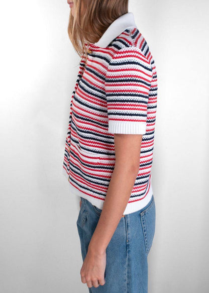GC Striped Jacquard-knit Cotton-blend Polo Shirt