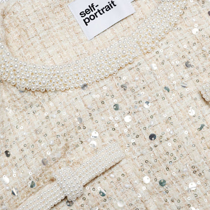SP Cream Embellished Wool-blend Boucle Jacket