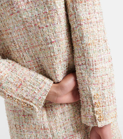 SP Pastel Boucle Jacket Pink Sequin Cropped Blazer