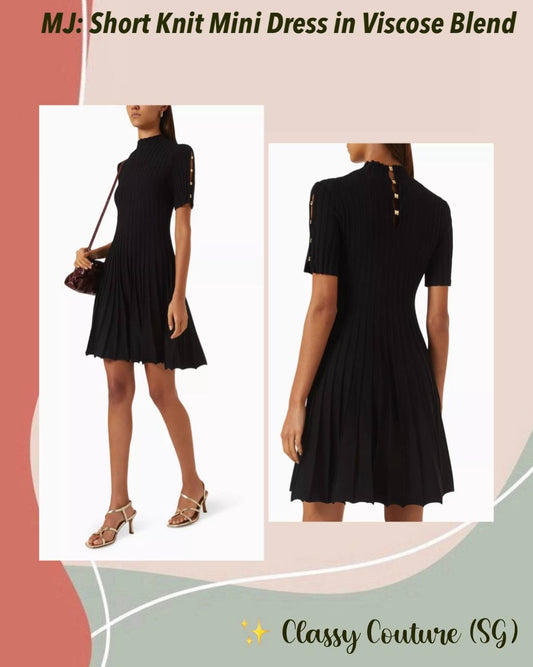 MJ Raffina Viscose-blend Knit Short Sleeve Clover Mini Dress